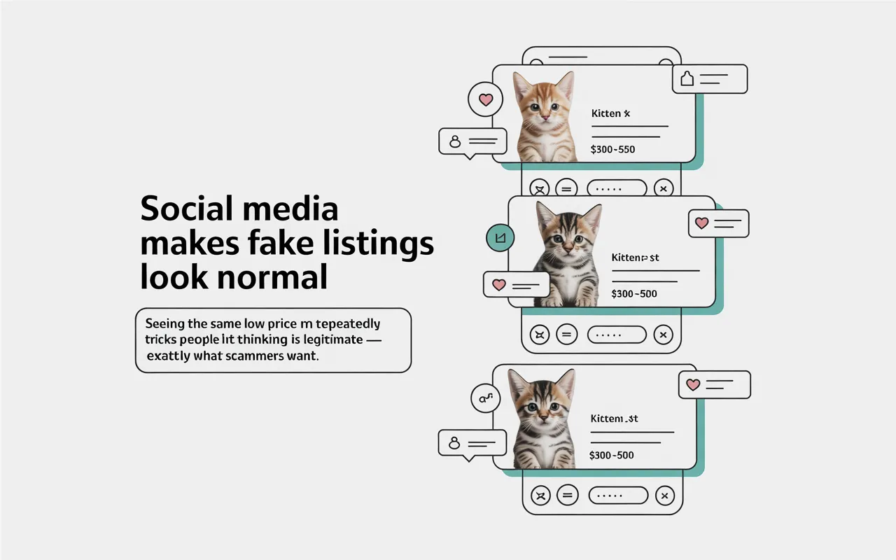 Social media makes fake listings look normal
